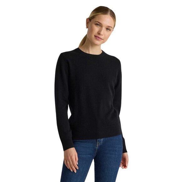Quince Mongolian 100% Cashmere Black Crewneck Sweater M - Quiet Luxury, Timeless - Picture 1 of 9